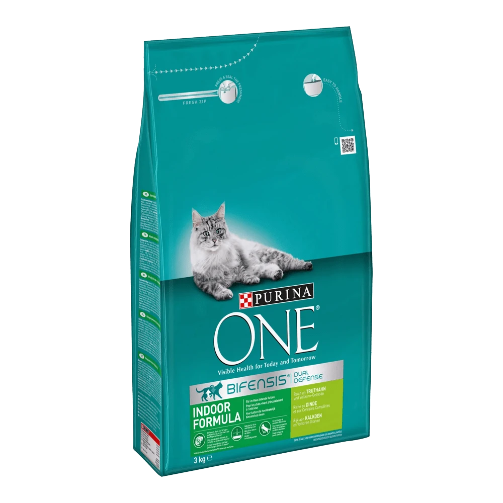 Purina One PURINAu00ae ONE Indoor Rijk Aan Kalkoen & Volkoren Granen Brokjes - Kattenvoer - 3kg 3 Purina One PURINAu00ae ONE Indoor Rijk Aan Kalkoen & Volkoren Granen Brokjes - Kattenvoer - 3kg