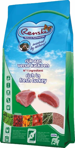 Renske Super Premium Droogvoer - Verse Kalkoen, Graanvrij, Senior - Hondenvoer - 2kg