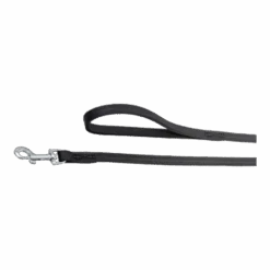 Flamingo Rondo Looplijn Gestikt Zwart - Leer - 200cm 16mm - Hondenriem