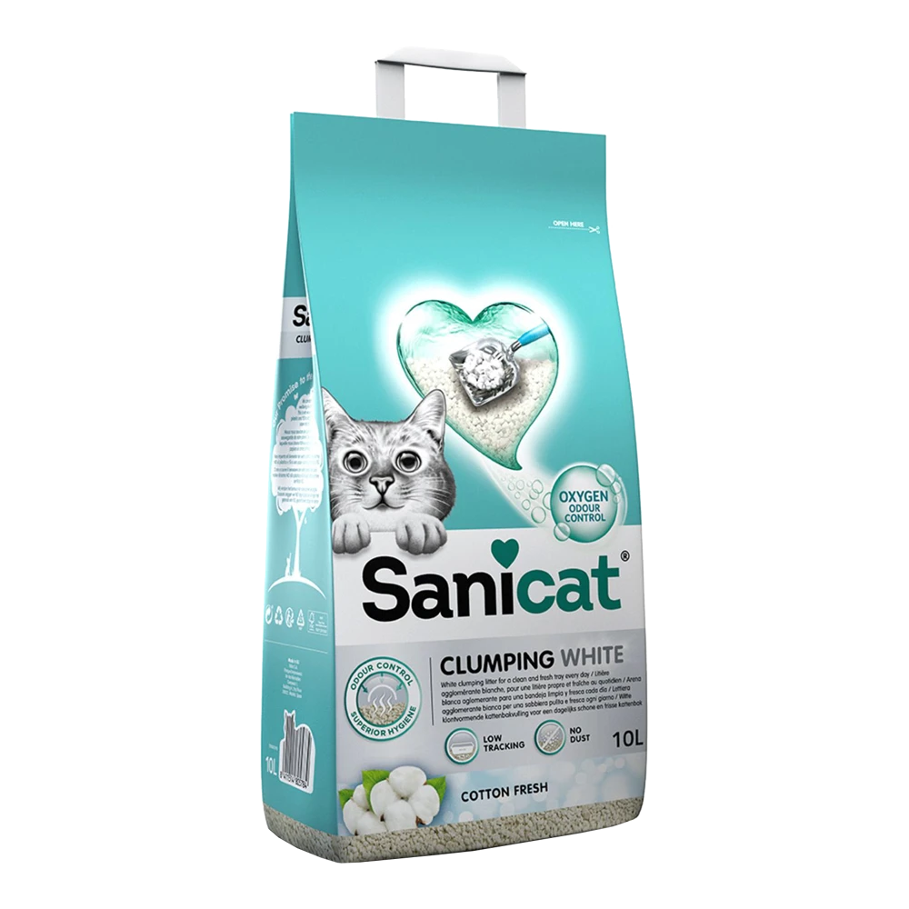Sanicat Clumping White Cotton Fresh - Kattenbakvulling - 20L 3 Sanicat Clumping White Cotton Fresh - Kattenbakvulling - 20L