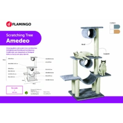 Flamingo Scratch Pole Amedeo - Beige - 103x57x141cm -Flamingo Verkoop scratch pole amedeo beige 103x57x141cm flamingo 4