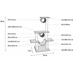 Flamingo Scratch Pole Amedeo - Grey - 103x57x141cm -Flamingo Verkoop scratch pole amedeo grey 103x57x141cm flamingo 3