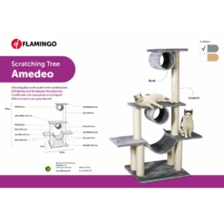Flamingo Scratch Pole Amedeo - Grey - 103x57x141cm -Flamingo Verkoop scratch pole amedeo grey 103x57x141cm flamingo 4