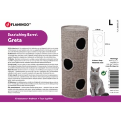 Flamingo Scratching Barrel Greta - Grey - L 38x38x100cm -Flamingo Verkoop scratching barrel greta grey l 38x38x100cm flamingo 4
