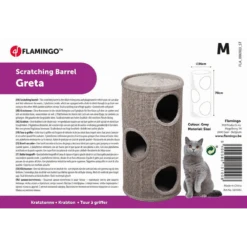 Flamingo Scratching Barrel Greta - Grey - M - 36x36x70cm -Flamingo Verkoop scratching barrel greta grey m 36x36x70cm flamingo 3