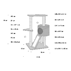 Flamingo Scratching Tree Paradiso - 50x42x86cm -Flamingo Verkoop scratching tree paradiso 50x42x86cm flamingo 2