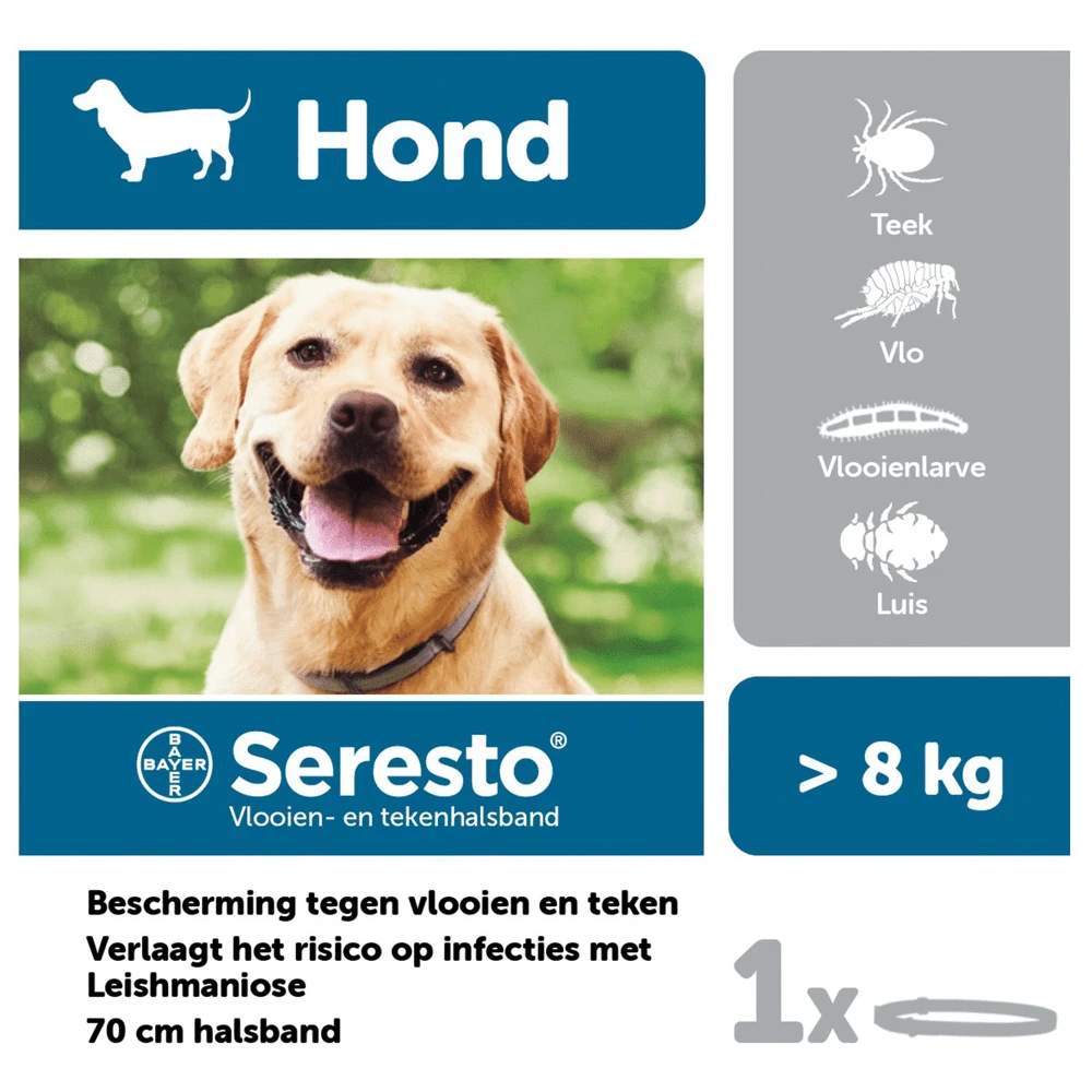 Seresto Teken- En Vlooienband Grote Honden Vanaf 8kg - Anti Tekenmiddel - 70 Cm 8 Seresto Teken- En Vlooienband Grote Honden Vanaf 8kg - Anti Tekenmiddel - 70 Cm - Afbeelding 6