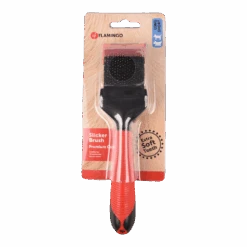 Flamingo Slickerborstel Zacht Met Handvat 2in1 - S - Hondenborstel -Flamingo Verkoop slickerborstel zacht met handvat 2in1 s hondenborstel 3
