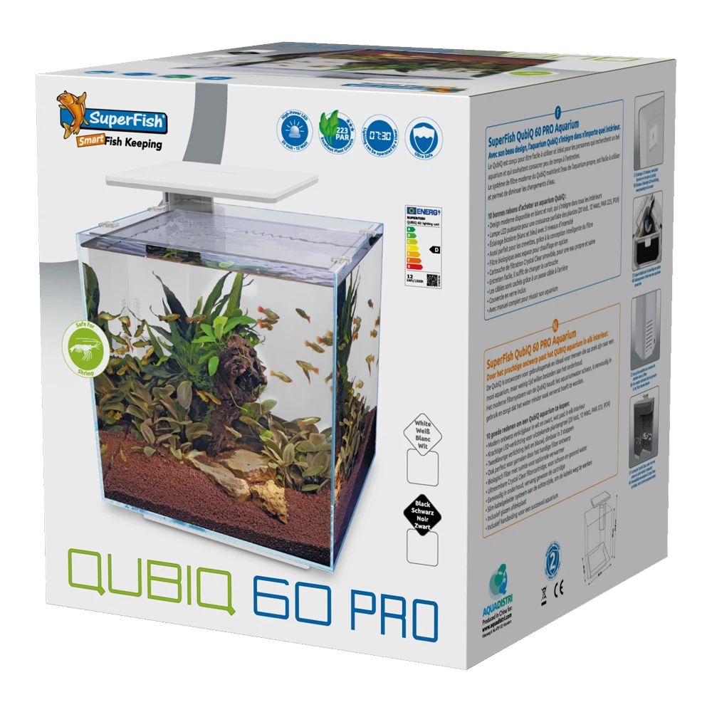 Superfish Aquarium QubiQ 60 PRO - Zwart 4 Superfish Aquarium QubiQ 60 PRO - Zwart - Afbeelding 2