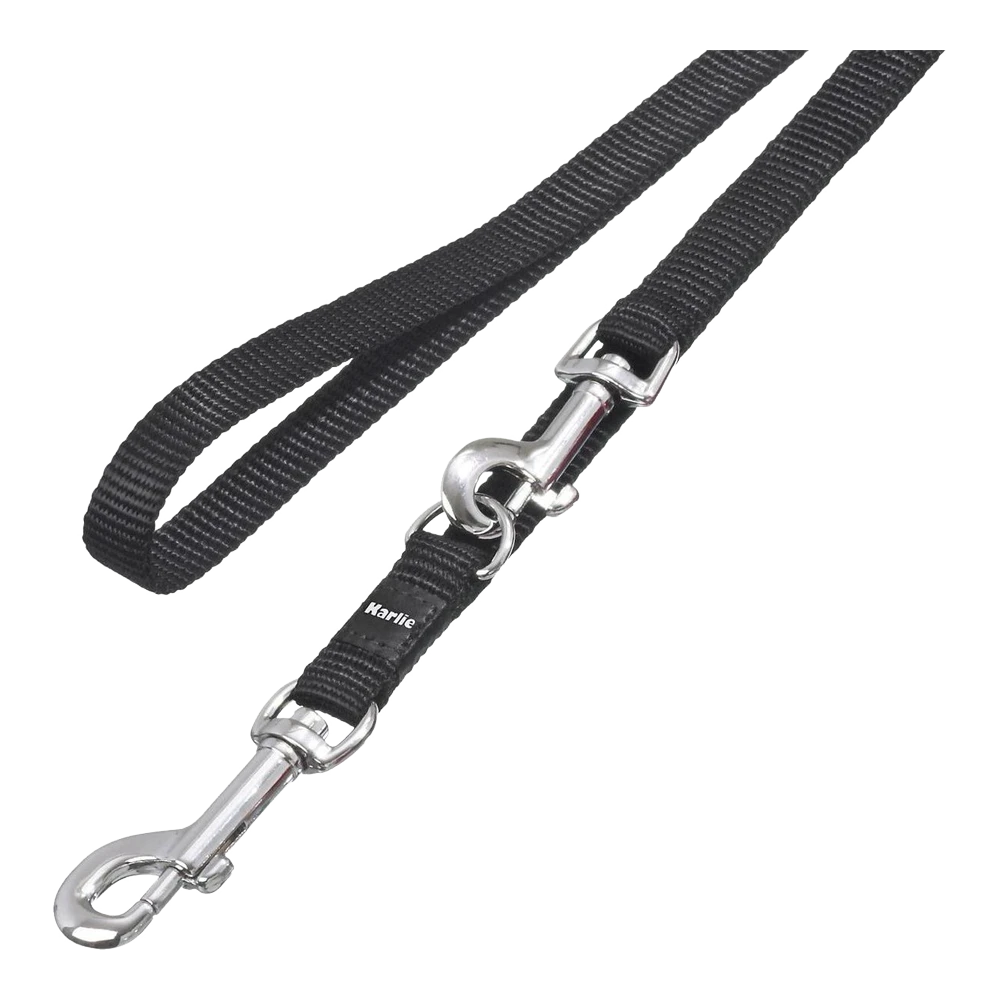 Flamingo Trainingslijn Ziggi Zwart - 250cm 25mm - Hondenriem 3 Flamingo Trainingslijn Ziggi Zwart - 250cm 25mm - Hondenriem