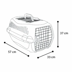 Flamingo Transportbox Globe Grijs S - 35x57x37cm - Hondenvervoersbox -Flamingo Verkoop transportbox globe grijs s 35x57x37cm hondenvervoersbox hout metaal 3