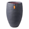 Capi Bloempot Hoog Nature Elegant Deluxe Rib NL - D56 X H84cm - Donkergrijs -Flamingo Verkoop vaas elegant deluxe rib nl 56x84 donkergrijs bloempot 1 4