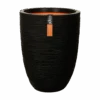 Capi Bloempot Nature Elegant Rib NL - D46 X H58cm - Zwart -Flamingo Verkoop vaas elegant laag rib nl 46x58 zwart bloempot 1 4