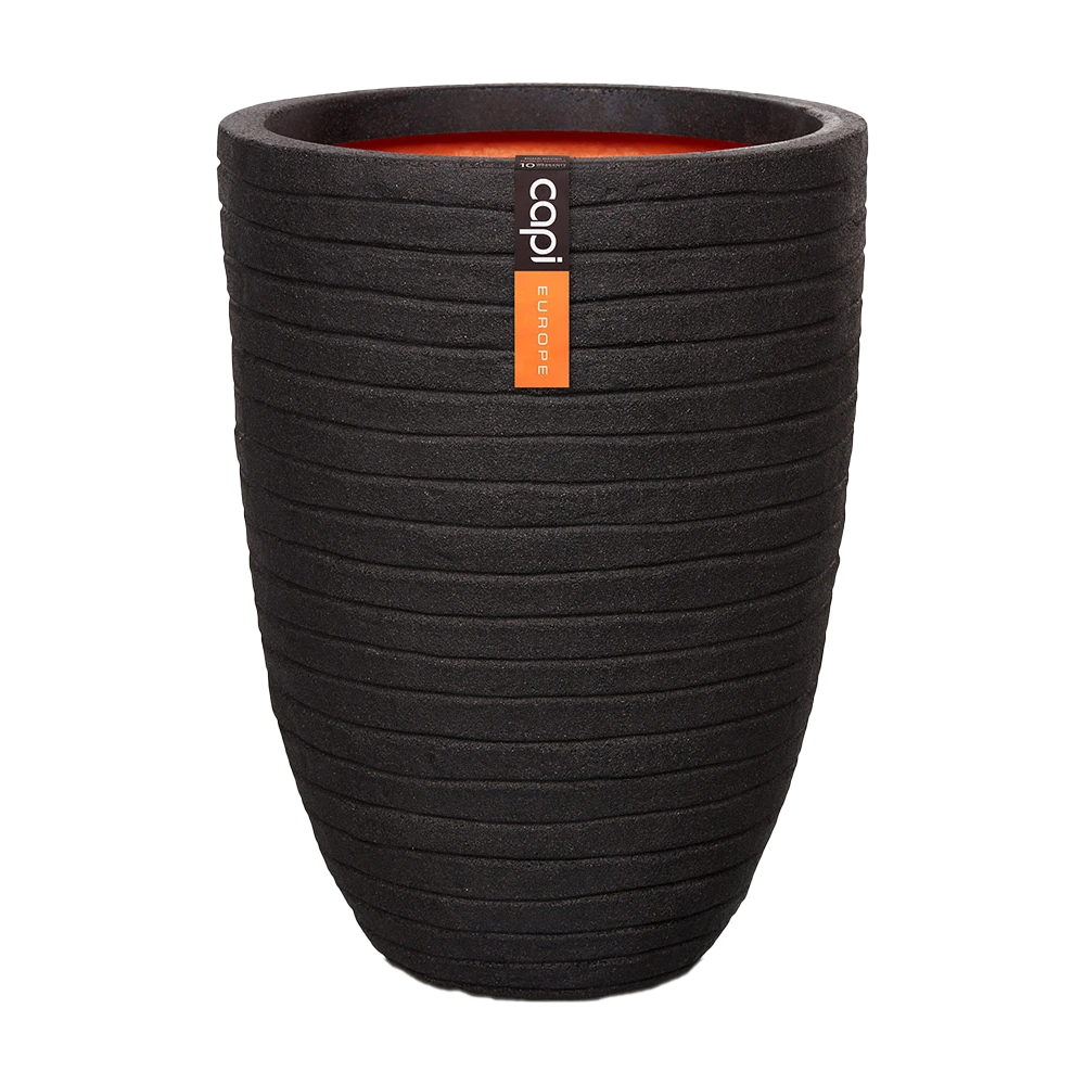 Capi Bloempot Nature Elegant Row NL - D34 X H47cm - Zwart 3 Capi Bloempot Nature Elegant Row NL - D34 X H47cm - Zwart