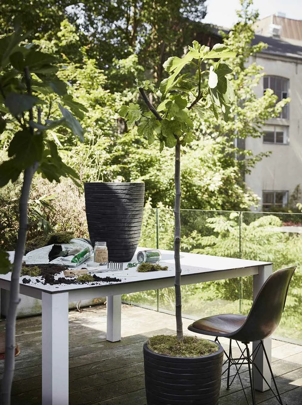 Capi Bloempot Nature Elegant Row NL - D34 X H47cm - Zwart 5 Capi Bloempot Nature Elegant Row NL - D34 X H47cm - Zwart - Afbeelding 3