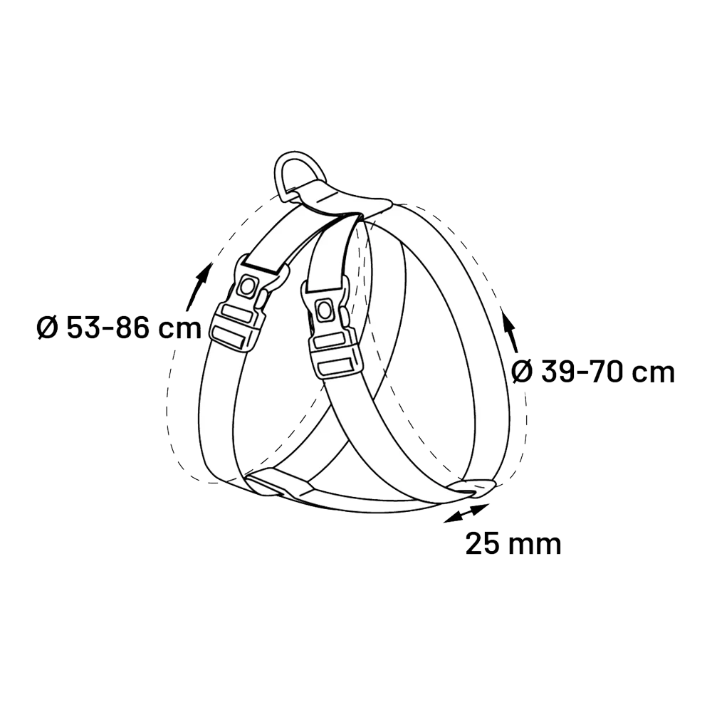 Flamingo Veiligheidsharnas Auto Baro L - Zwart - 39-70cm / 53-86cm X 25mm - Afbeelding 2