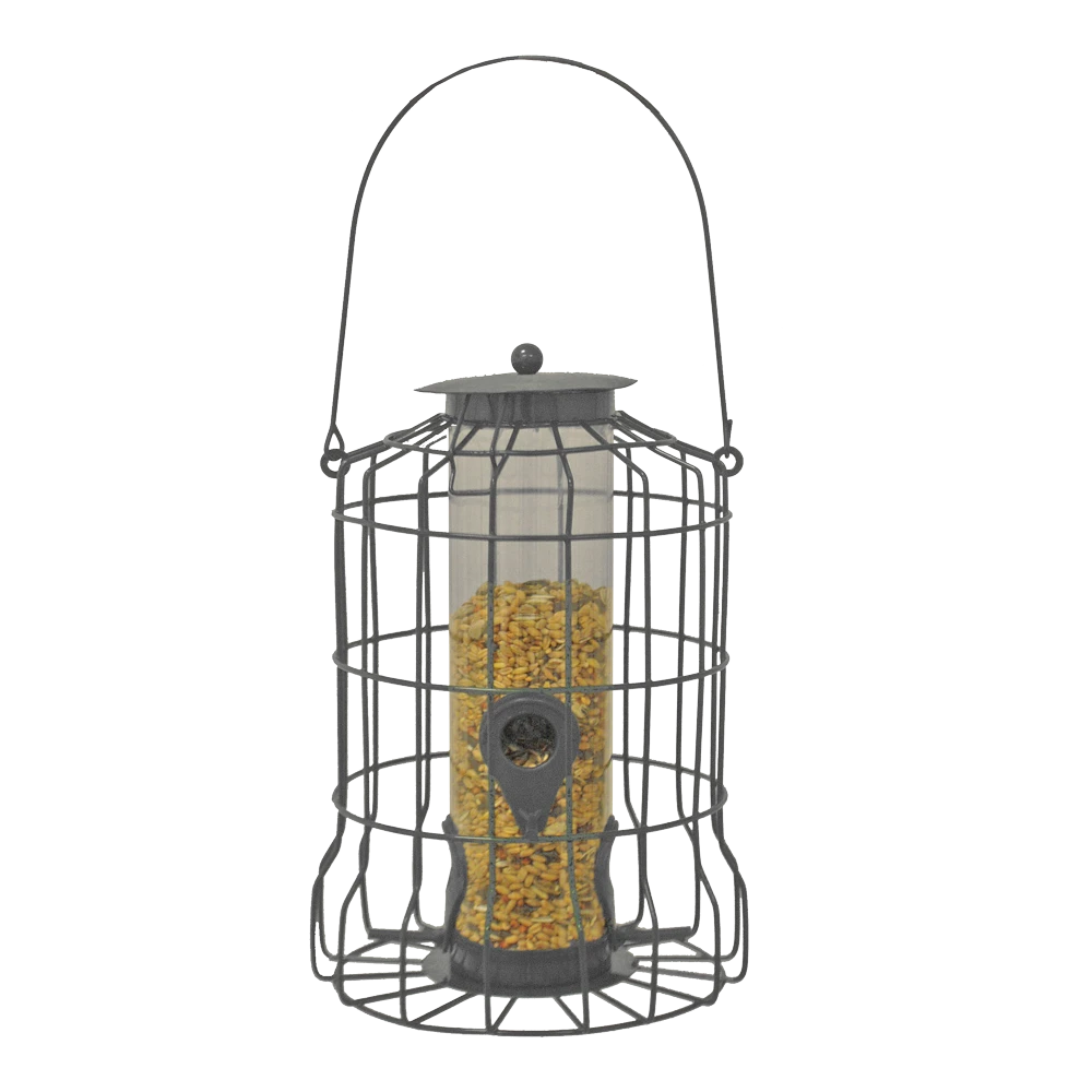 Voederautomaat Metaal Grijs Voor Kleine Vogels, 24x17 Cm - Afbeelding 3