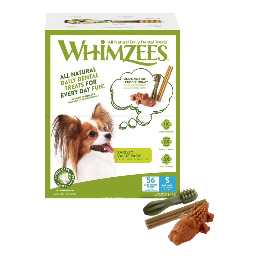 Whimzees Variety Box Dental S - 56st - Hondensnacks 3 Whimzees Variety Box Dental S - 56st - Hondensnacks