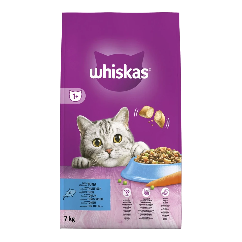 Whiskas 1+ Adult Droge Brokjes - Tonijn - Kattenvoer - 7kg 4 Whiskas 1+ Adult Droge Brokjes - Tonijn - Kattenvoer - 7kg - Afbeelding 2