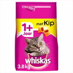 Whiskas 1+ Adult Droge Brokjes - Kip - Kattenvoer - 3,8kg -Flamingo Verkoop whiskas droge brokjes kip 3 8kg kattenvoer 4 1