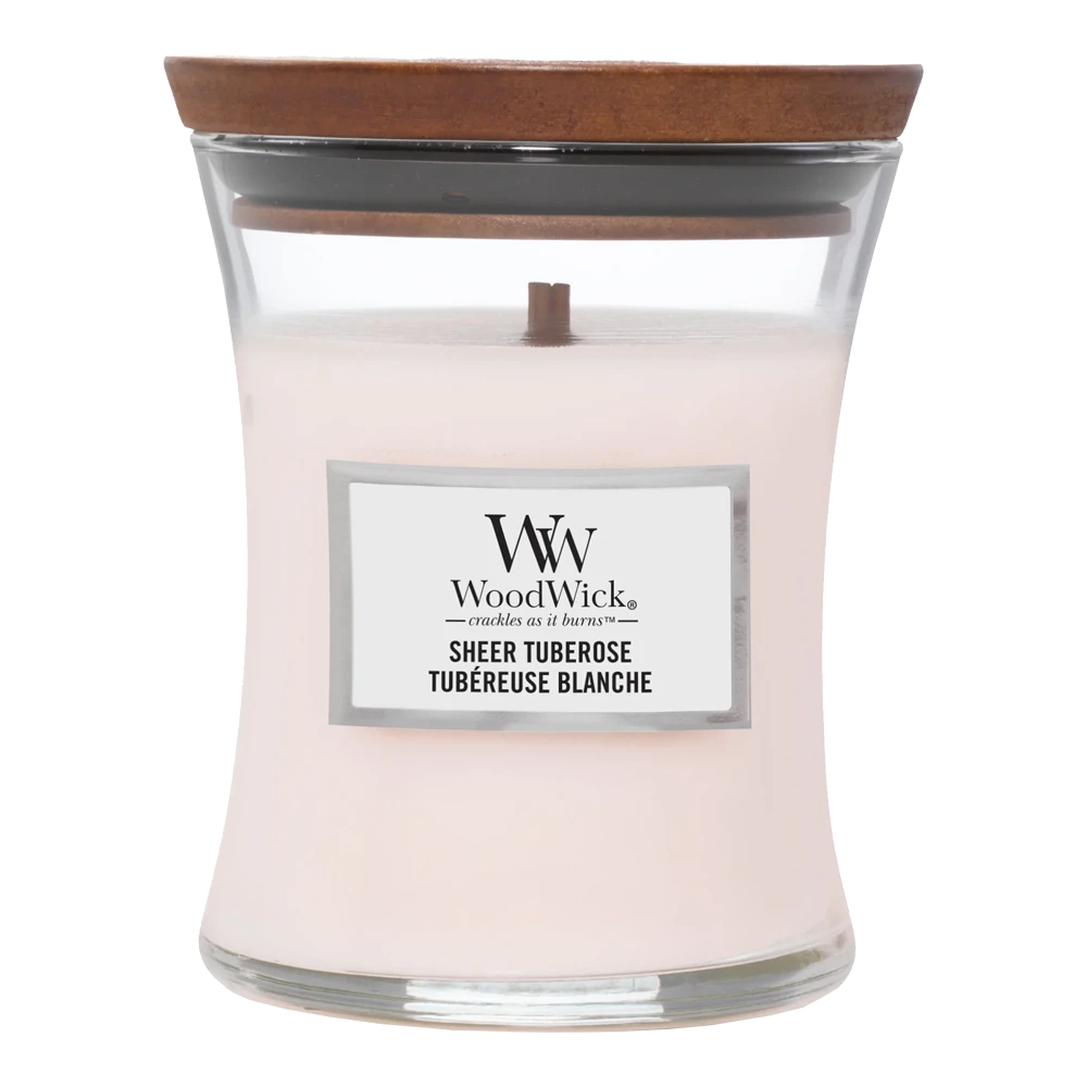 Woodwick Sheer Tuberose Medium Candle - Geurkaars 3 Woodwick Sheer Tuberose Medium Candle - Geurkaars