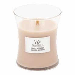 Woodwick Vanilla & Sea Salt Medium Candle - Geurkaars 5 Woodwick Vanilla & Sea Salt Medium Candle - Geurkaars -Flamingo Verkoop woodwick vanilla sea salt medium geurskaars 2 3