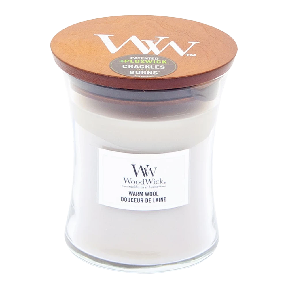 Woodwick Warm Wool Medium Candle - Geurkaars 3 Woodwick Warm Wool Medium Candle - Geurkaars