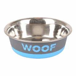 Flamingo Woof Hondenvoerbak - Grijs/Blauw - 21,5cm - 1700ml
